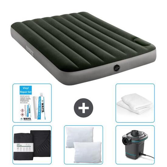 Matelas gonflable Intex Downy - 2P - 191x137x25 cm + Accessoires CB6