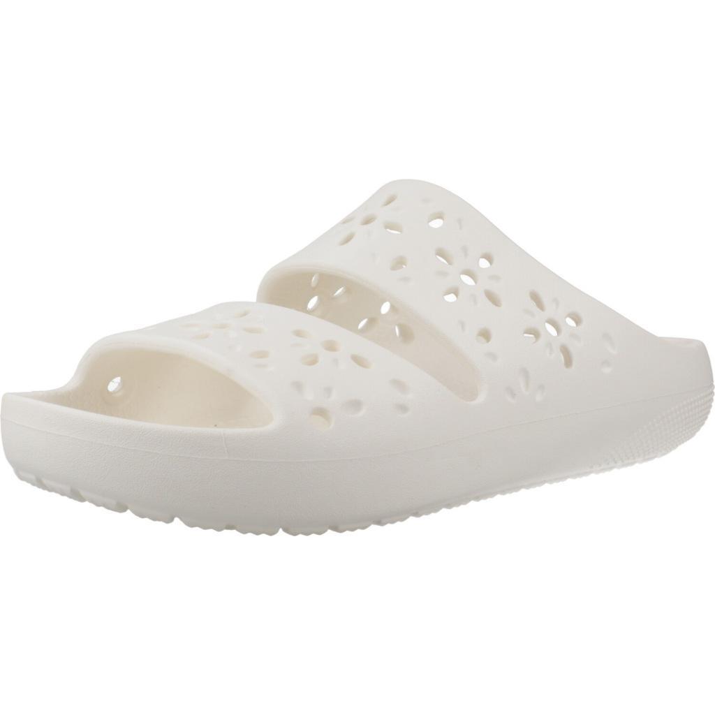Chinelos crocs modelo classic floral cut out sand cor branco