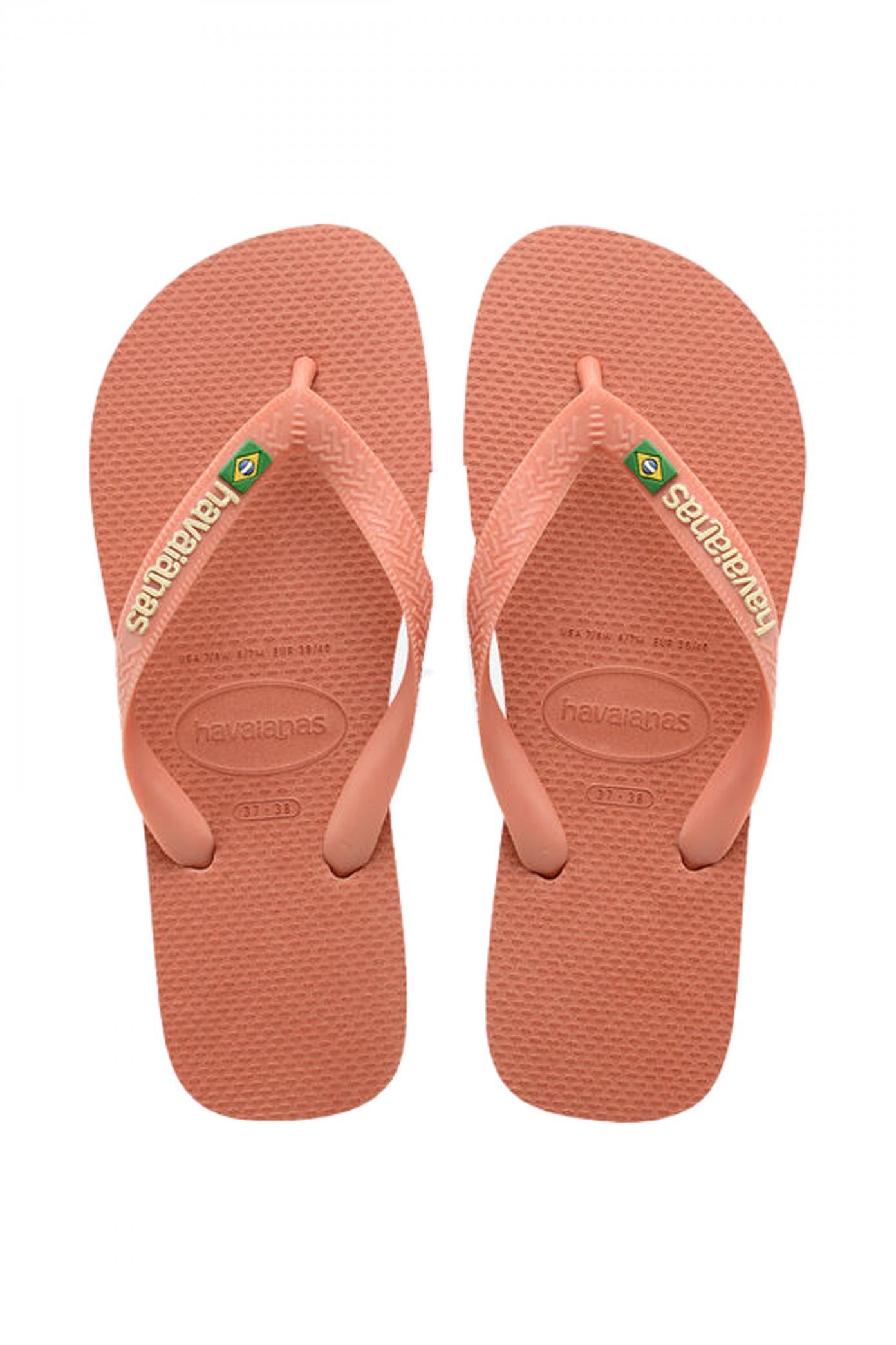 Claquettes Havaianas Modèle Brasil Logo Couleur Orange 5/5