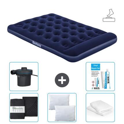 Matelas gonflable Intex Downy - 2P - 203x152x25 cm + Accessoires CB6