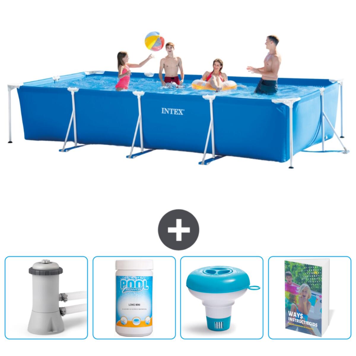 Intex - Piscine À Cadre Rectangulaire - 450x220x84 Cm + Accessoires Cb120 - Piscine - Bleu - No Size - Decathlon