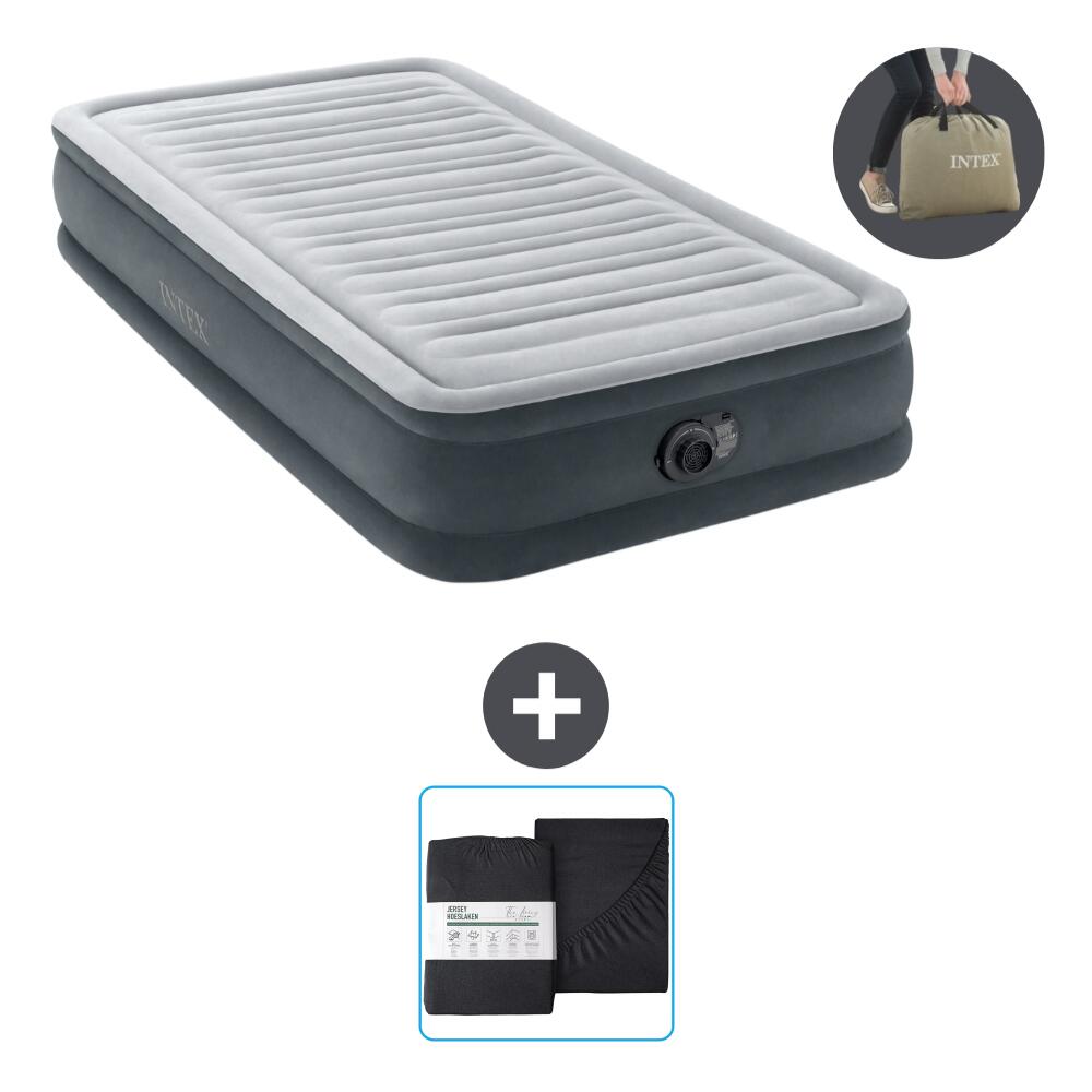 Intex - Matelas Gonflable Intex Plush Mid - 1p - 191x99x33 Cm + Accessoires Cb22 - Matelas Gonflable - Gris - No Size - Decathlon