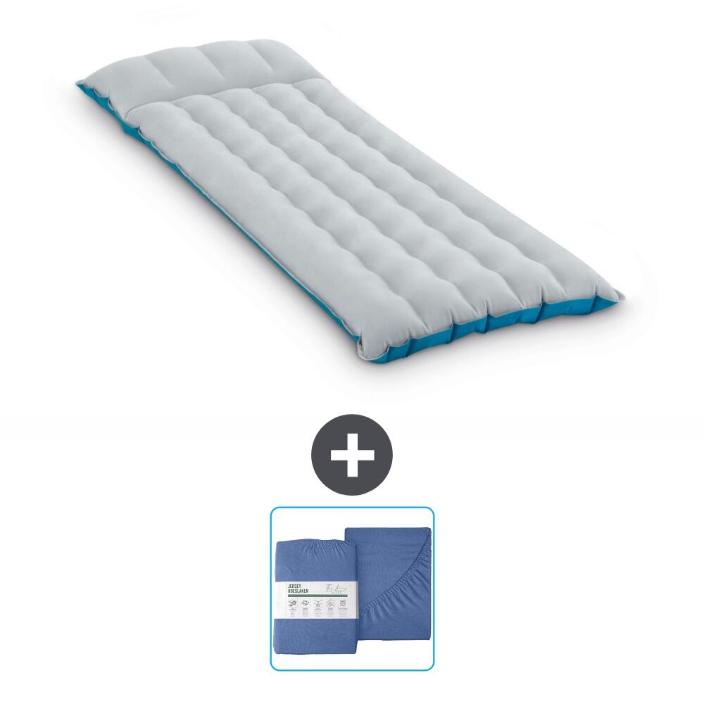 Intex - Matelas Gonflable Intex Camping - 1p - 184x67x17 Cm + Accessoires Cb26 - Matelas Gonflable - Bleu - No Size - Decathlon