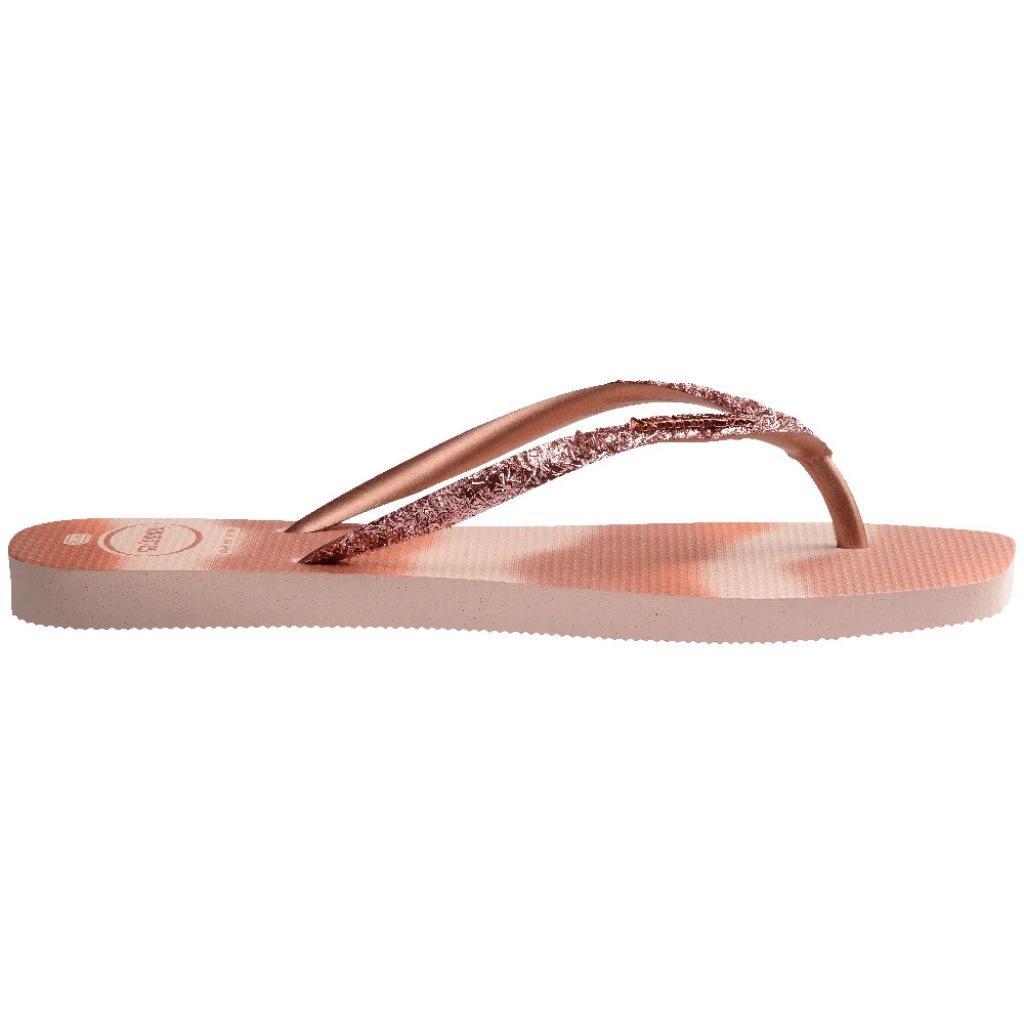 Claquettes Havaianas Modèle Slim Square Glitter Couleur Rose 4/5