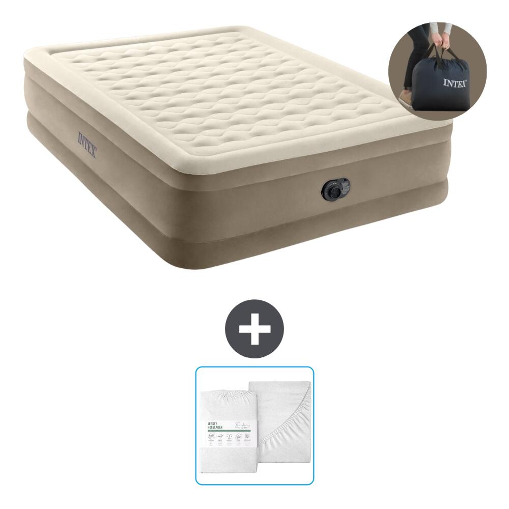 Intex - Matelas Gonflable Intex Ultra Plush - 2p - 203x152x46 Cm + Accessoires Cb24 - Matelas Gonflable - Beige - No Size - Decathlon
