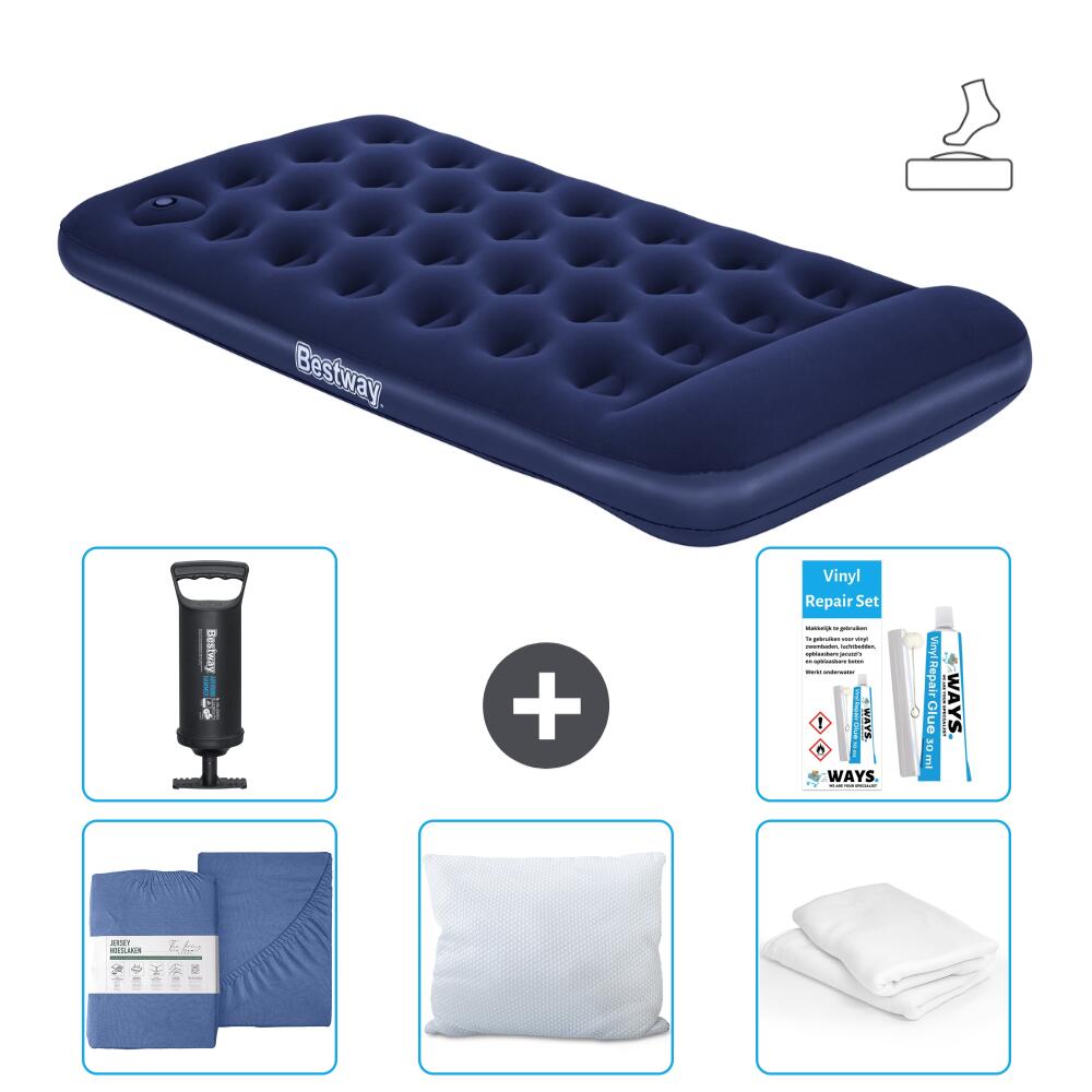 Bestway - Matelas Gonflable Bestway - 1p -  188x99x28 Cm + Accessoires Cb32 - Matelas Gonflable - Bleu - No Size - Decathlon