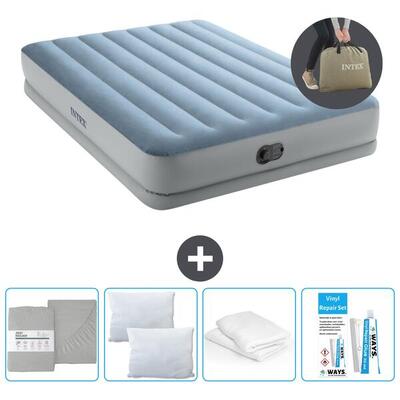 Luchtbed intex mid-rise comfort - 2p - 203x152x36 cm + accessoires cb36