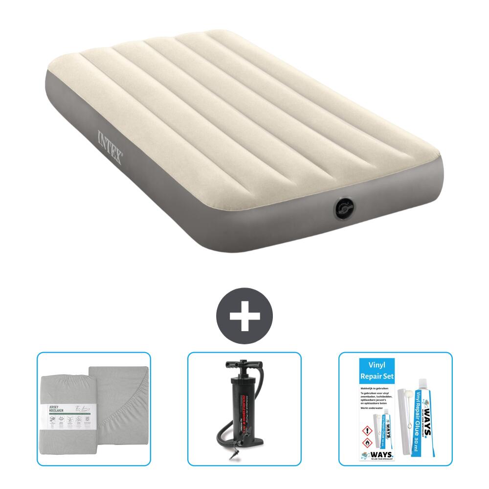 INTEX Luchtbed Intex Single - 1P -  191x99x25 cm + Accessoires CB30