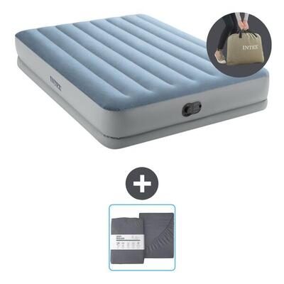 Luchtbed intex mid-rise comfort - 2p - 203x152x36 cm + accessoire cb23