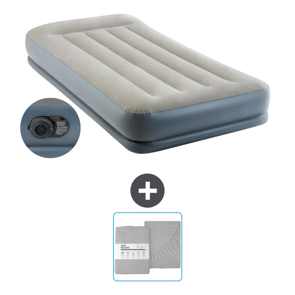 Intex - Matelas Gonflable Intex Mid-rise - 1p - 191x99x30 Cm + Accessoires Cb25 - Matelas Gonflable - Gris - No Size - Decathlon