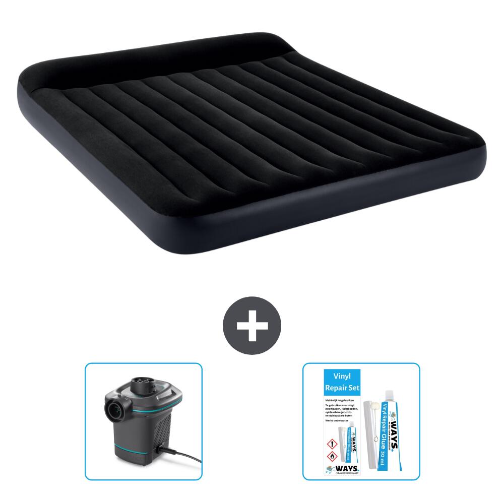 INTEX Luchtbed Intex Pillow Rest - 2P -  203x183x25 cm + Accessoires CB14