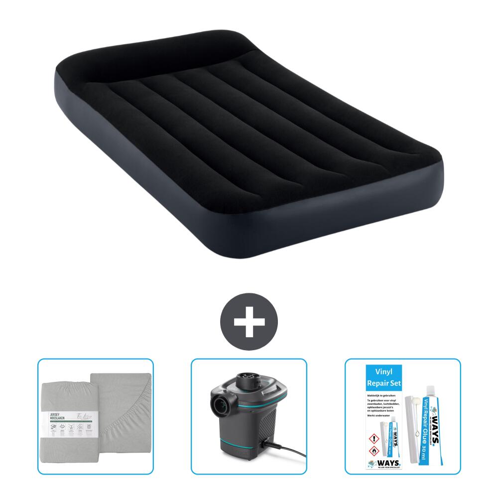 Intex - Matelas Gonflable Intex Pillow Rest - 1p -  191x99x25 Cm + Accessoires Cb31 - Matelas Gonflable - Bleu - No Size - Decathlon