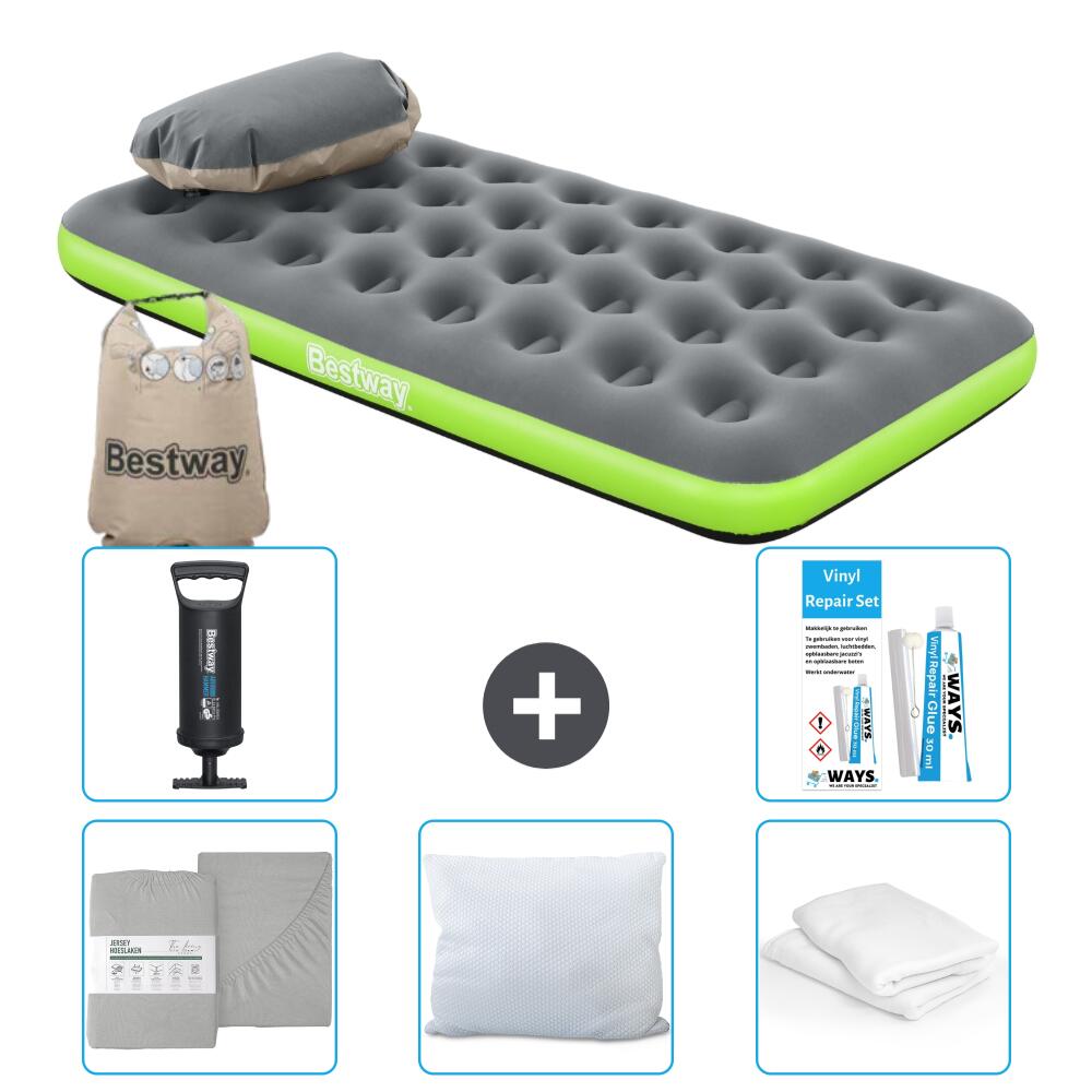Bestway - Matelas Gonflable Bestway - 1p - 188x99x22 Cm + Accessoires Cb28 - Matelas Gonflable - Vert - No Size - Decathlon