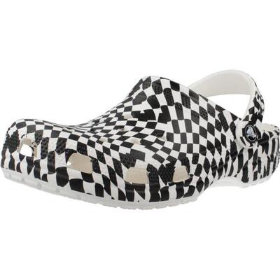 Zuecos Mujer Crocs Classic Warped Checker Clog Blanco