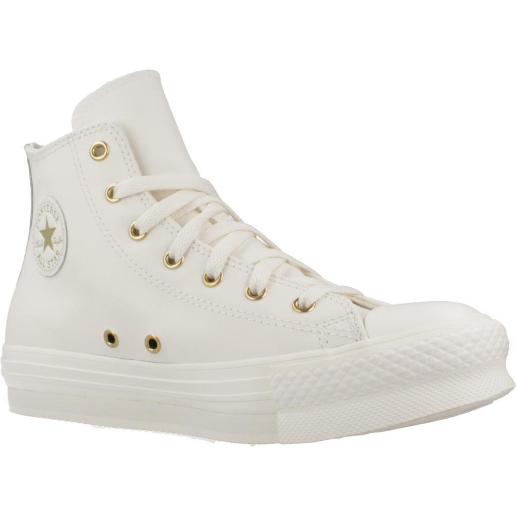 Baskets Converse Modèle Chuck Taylor All Star Eva Lift Leather+gold Couleur Blan 5/5