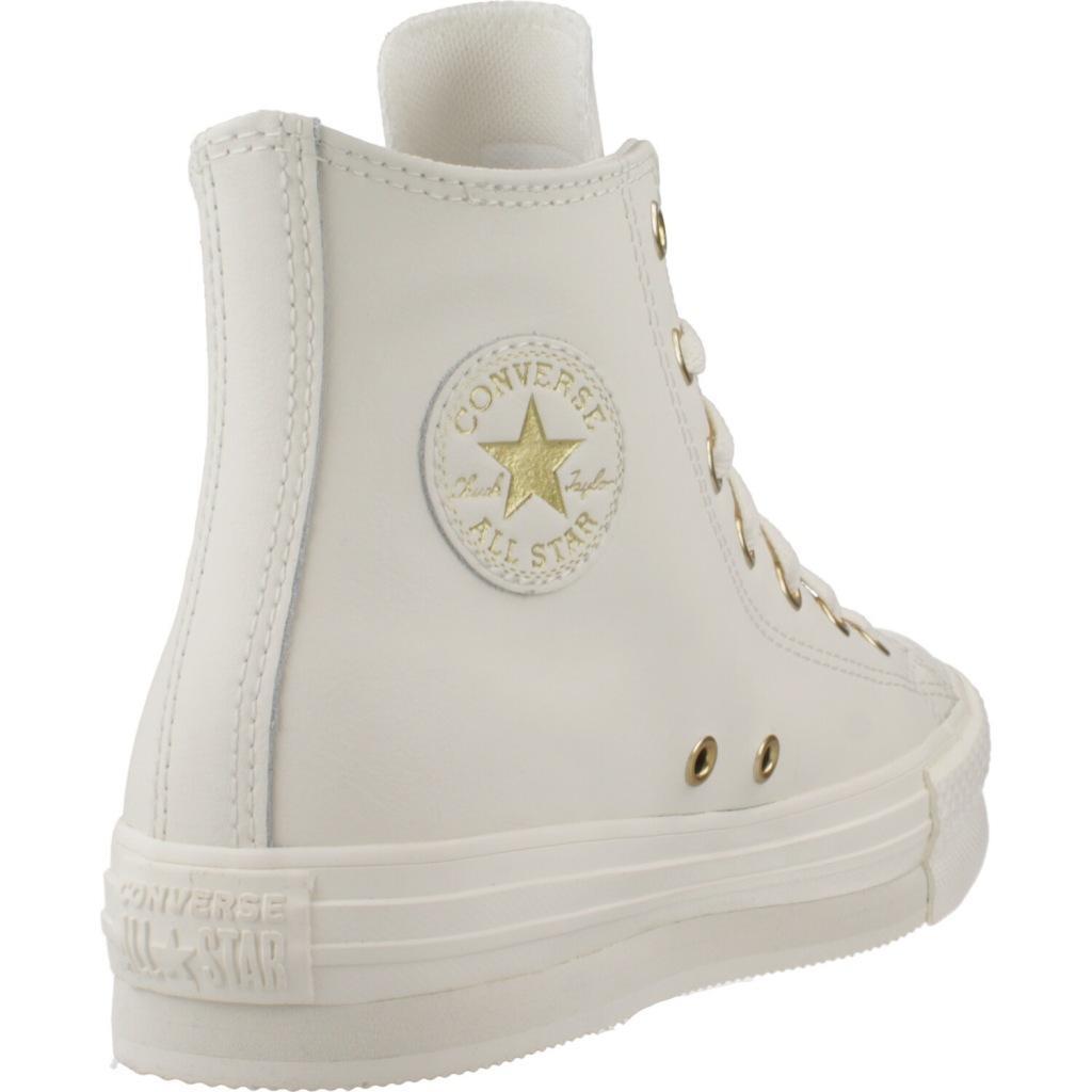Baskets Converse Modèle Chuck Taylor All Star Eva Lift Leather+gold Couleur Blan 3/5