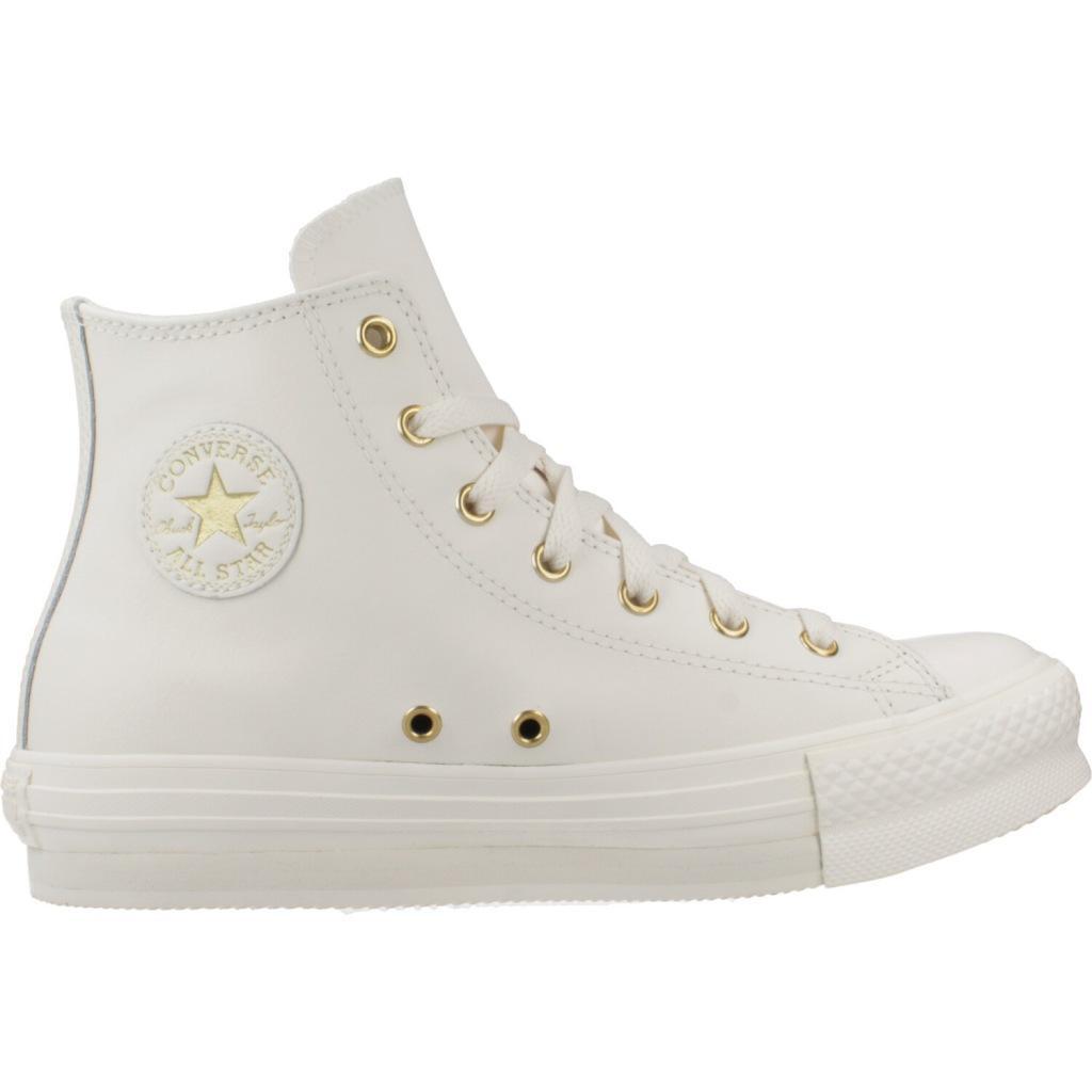 Baskets Converse Modèle Chuck Taylor All Star Eva Lift Leather+gold Couleur Blan 4/5
