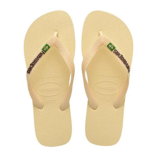 Claquettes Havaianas Modèle Brasil Logo Couleur Jaune
