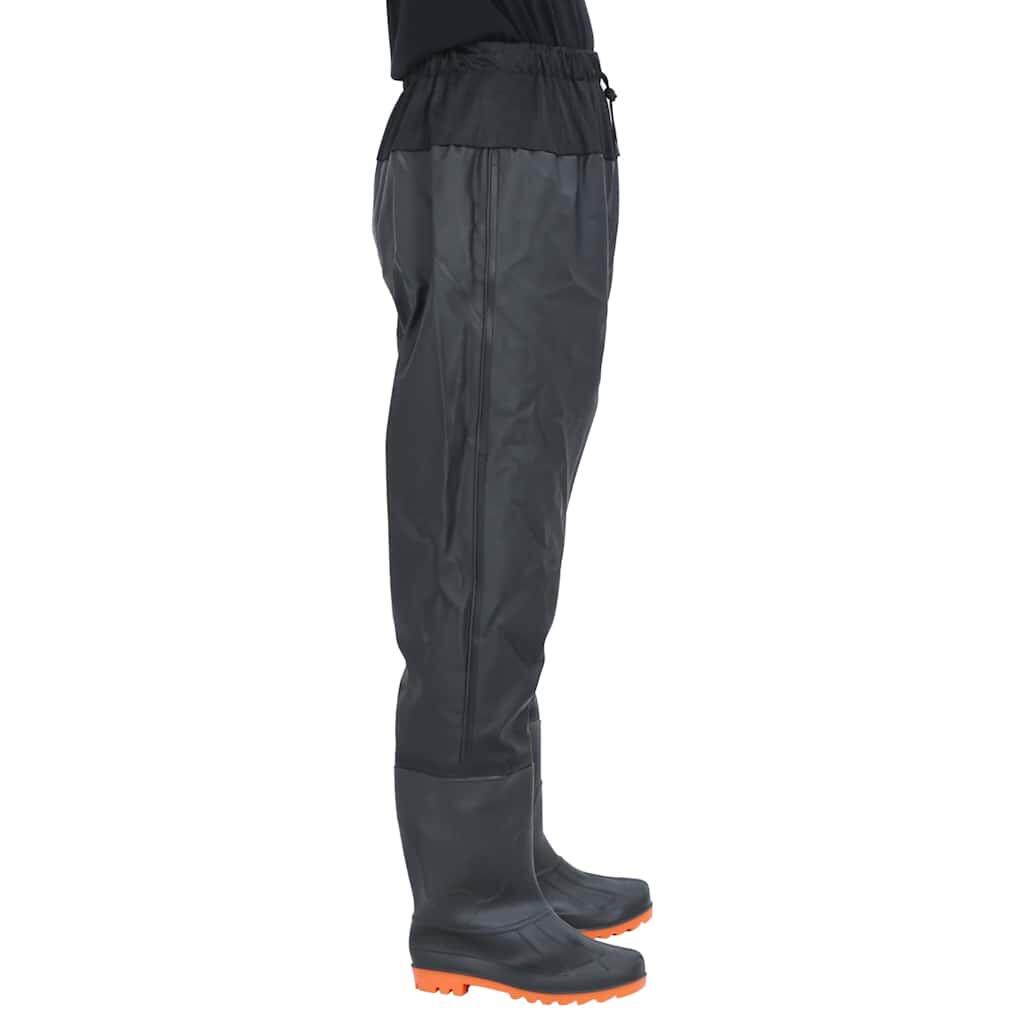 VidaXL Waders fino alla coscia con stivali integrati Taglia 43 Nero 2/2