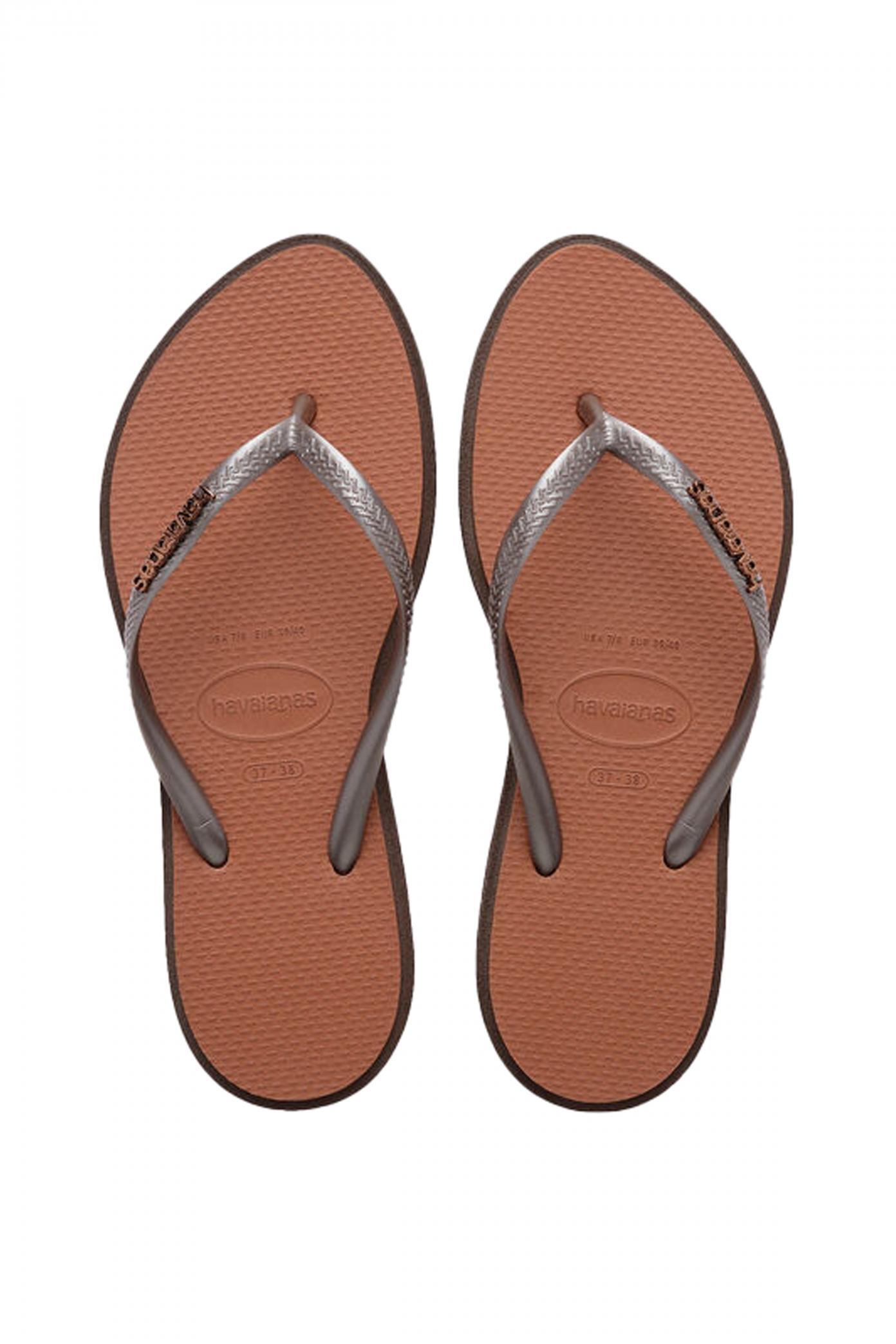 Claquettes Havaianas Modèle Slim Point Couleur Marron 5/5