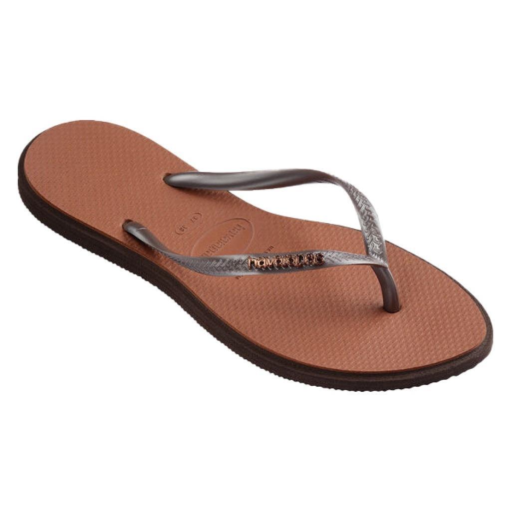 Claquettes Havaianas Modèle Slim Point Couleur Marron 2/5