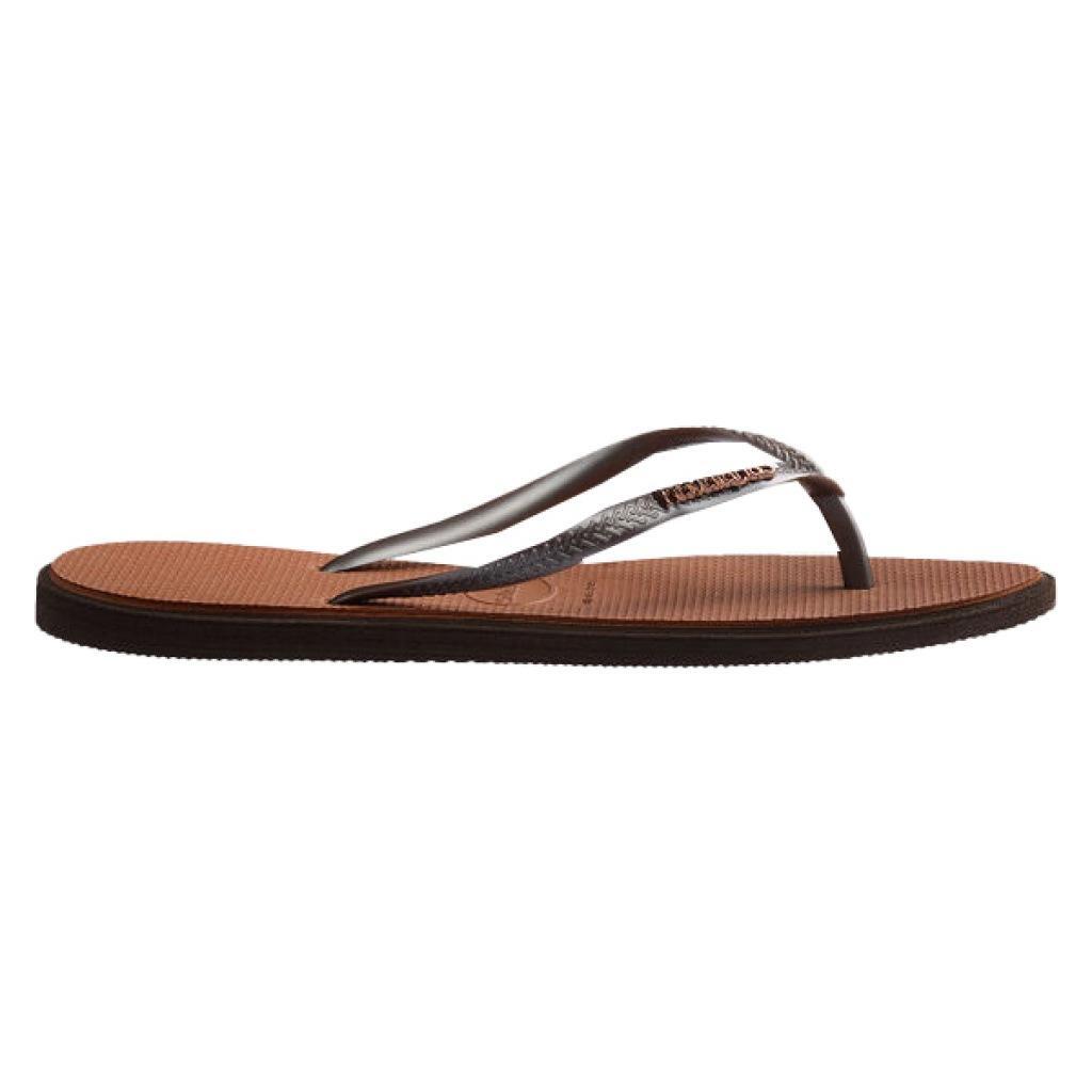 Claquettes Havaianas Modèle Slim Point Couleur Marron 3/5