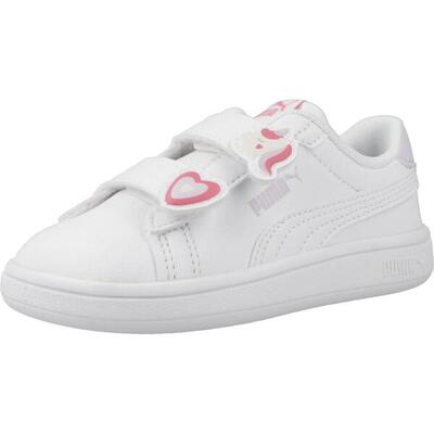 Zapatillas niña Puma Smash 3.0 Badges V In Blanco
