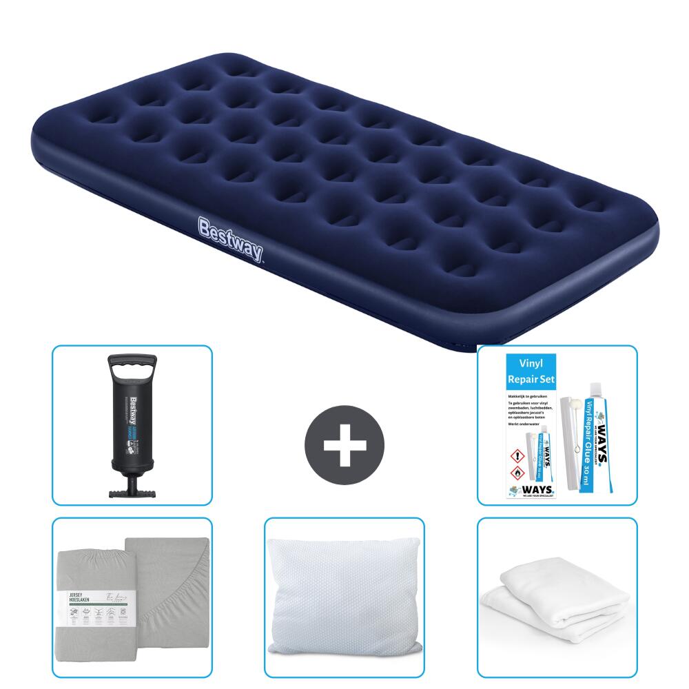 Bestway - Matelas Gonflable Bestway - 1p -  188x99x22 Cm + Accessoires Cb28 - Matelas Gonflable - Bleu - No Size - Decathlon