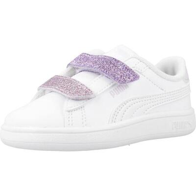 Zapatillas niña Puma Smash 3.0 L Glitter V Blanco