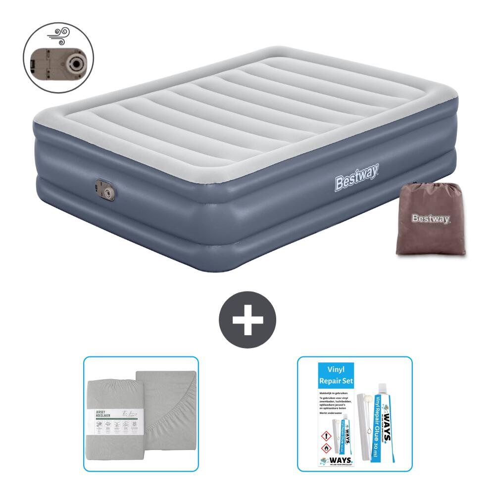 Bestway - Matelas Gonflable Bestway - 2p -  203x152x51 Cm + Accessoires Cb37 - Matelas Gonflable - Bleu - No Size - Decathlon
