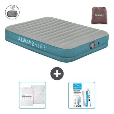 Luchtbed bestway alwayszair - 2p - 203x152x36 cm + accessoires cb16