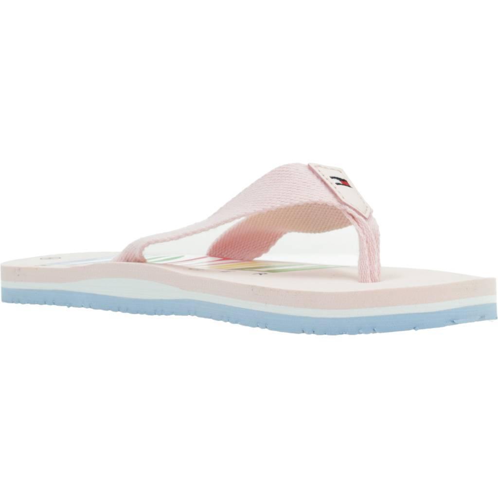 Claquettes Tommy Hilfiger Modèle Logo Flip Plop Couleur Rose 5/5
