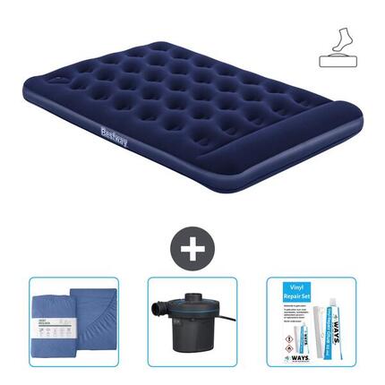 Matelas gonflable Bestway - 2P - 191x137x28 cm + Accessoires CB35
