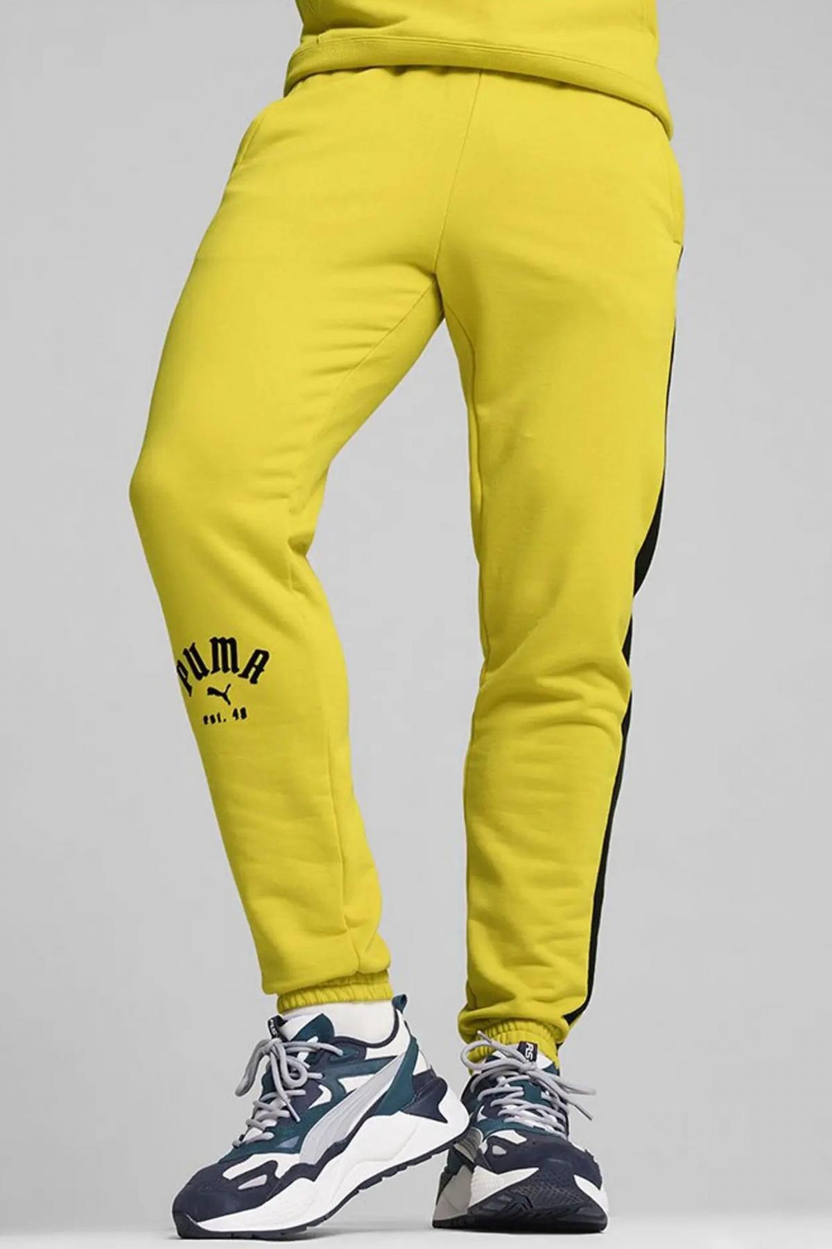 Pantalons Puma Modèle T7 Play Paris Sweatpants Couleur Jaune 5/5