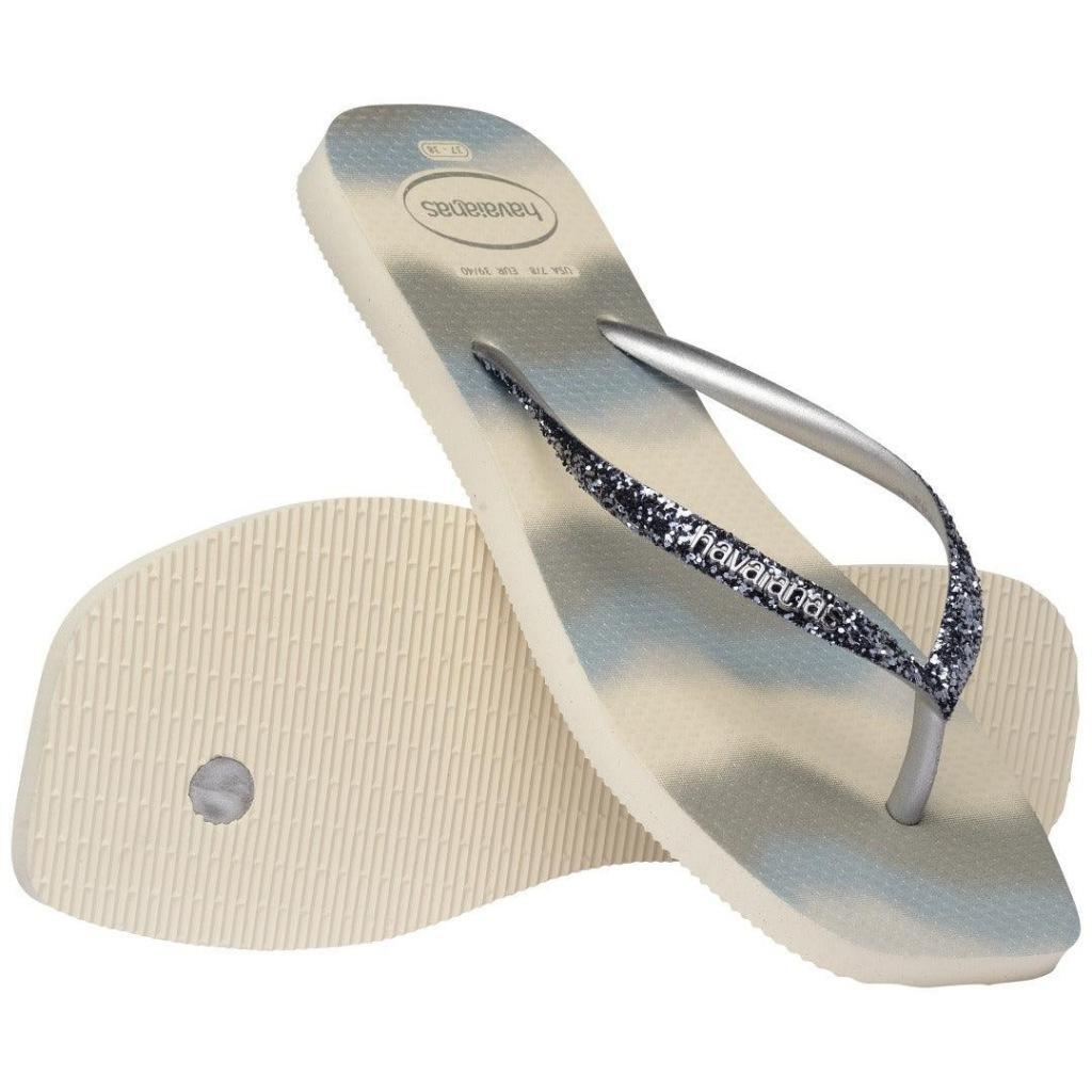 Claquettes Havaianas Modèle Slim Square Glitter Couleur Rose 4/6