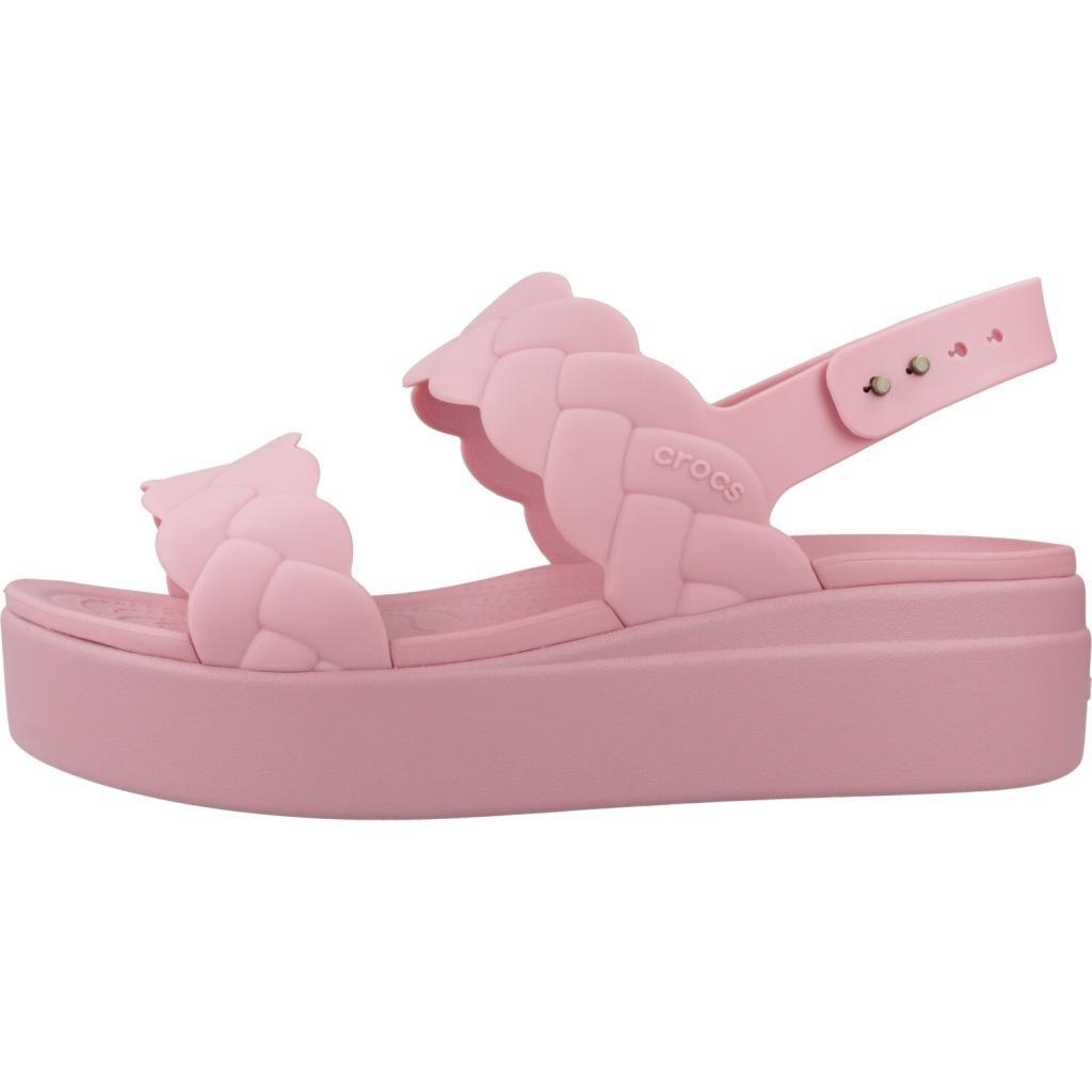 Claquettes Crocs Modèle Brooklyn Woven Upper Lw Couleur Rose 2/5