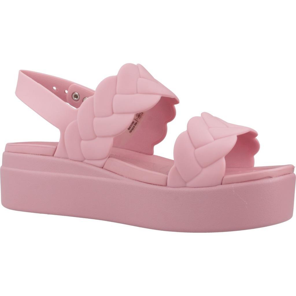 Claquettes Crocs Modèle Brooklyn Woven Upper Lw Couleur Rose 5/5