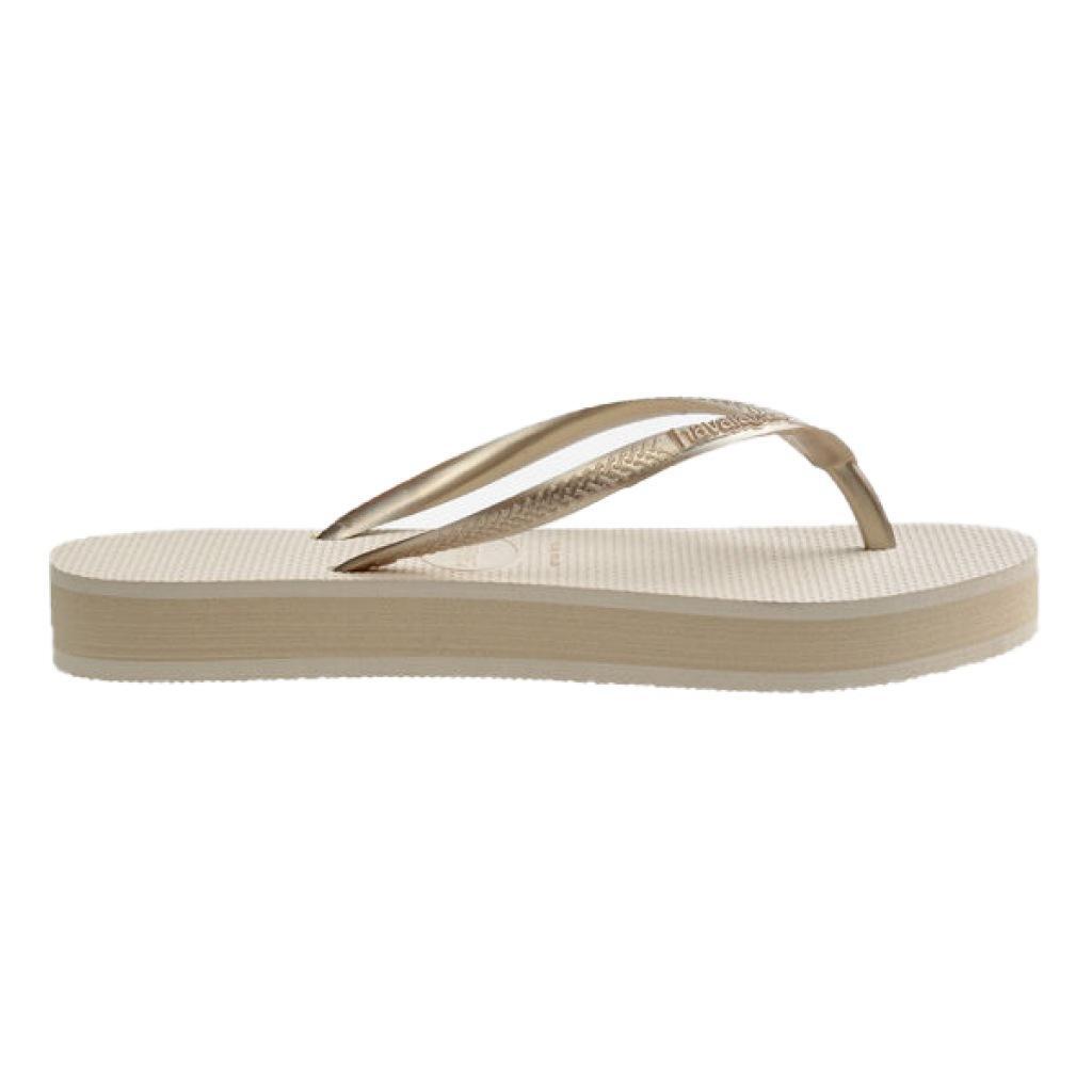 Chinelos Havaianas Modelo Slim Flatform Cor Bege 3/5