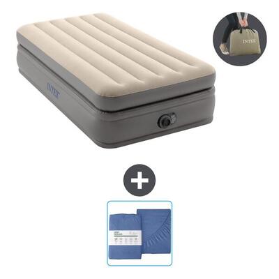 Luchtbed intex prime comfort - 1p - 191x99x51 cm + accessoire cb26