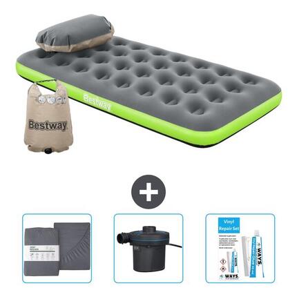 Matelas gonflable Bestway - 2P - 203x152x22 cm + Accessoires CB12