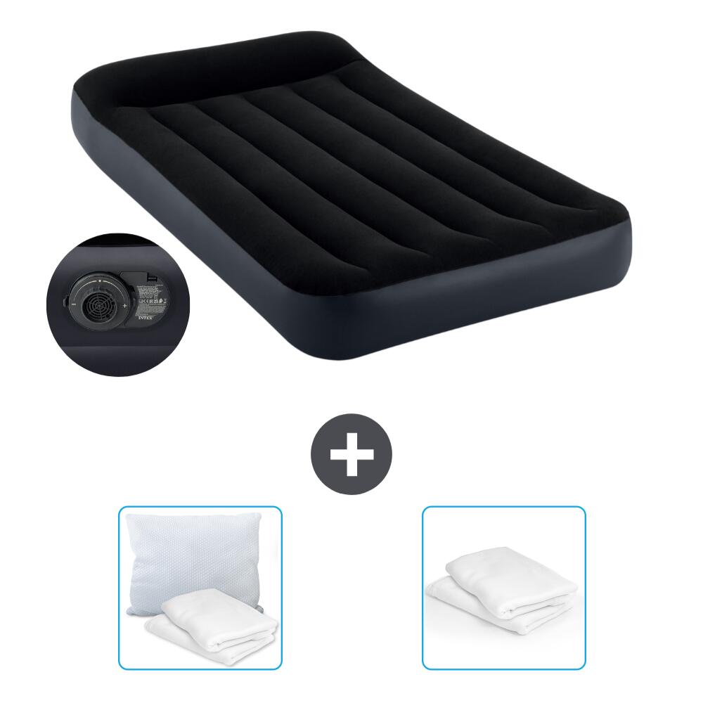 Intex - Matelas Gonflable Intex Pillow Rest - 1p - 191x99x25 Cm + Accessoires Cb27 - Matelas Gonflable - Bleu - No Size - Decathlon