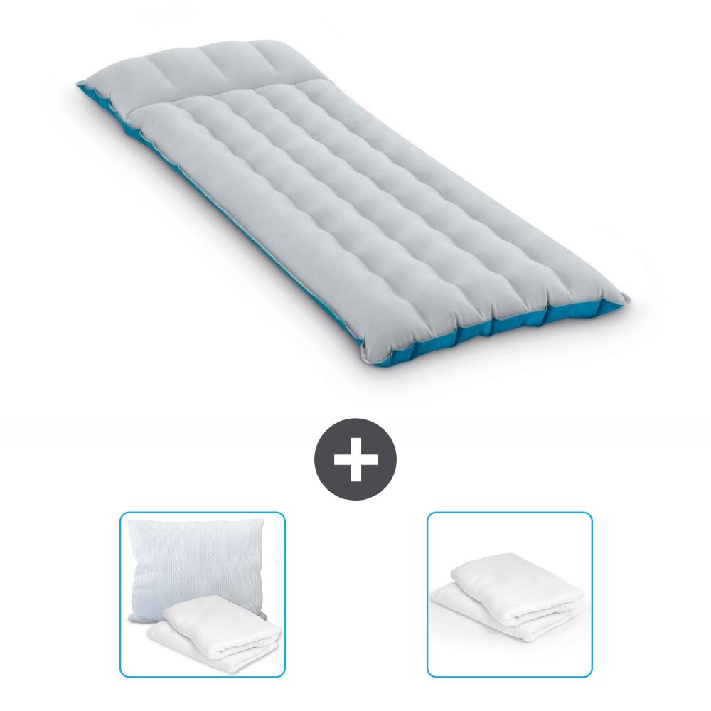 Intex - Matelas Gonflable Intex Camping - 1p - 184x67x17 Cm + Accessoires Cb27 - Matelas Gonflable - Bleu - No Size - Decathlon