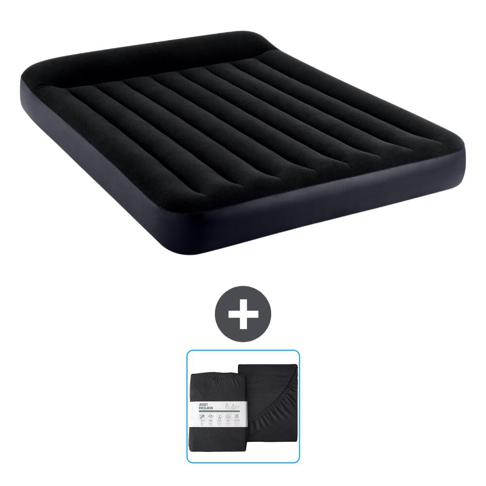 Intex - Matelas Gonflable Intex Pillow Rest - 2p - 203x152x25 Cm + Accessoires Cb22 - Matelas Gonflable - Bleu - No Size - Decathlon
