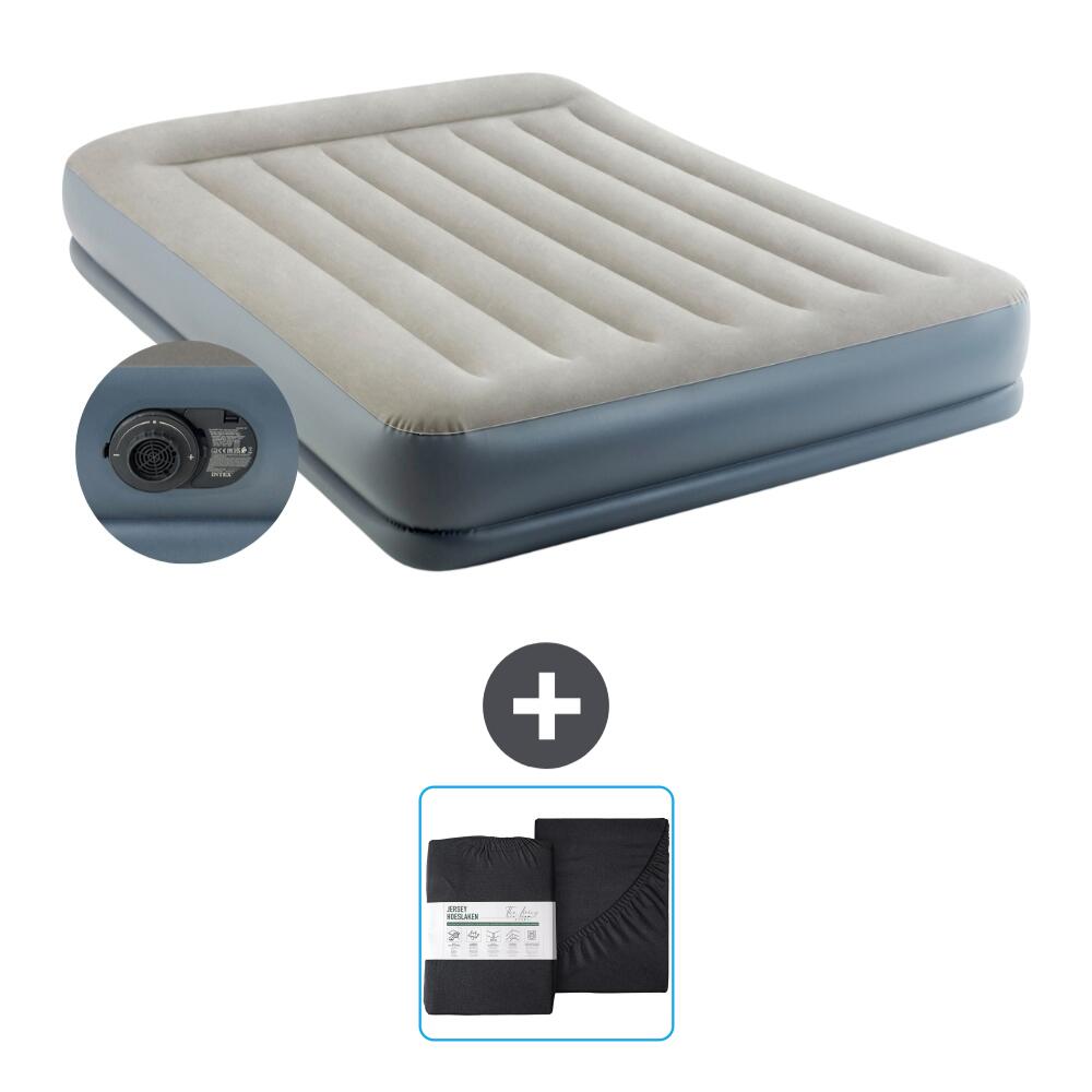 Intex - Matelas Gonflable Intex Mid-rise - 2p - 203x152x30 Cm + Accessoires Cb22 - Matelas Gonflable - Gris - No Size - Decathlon