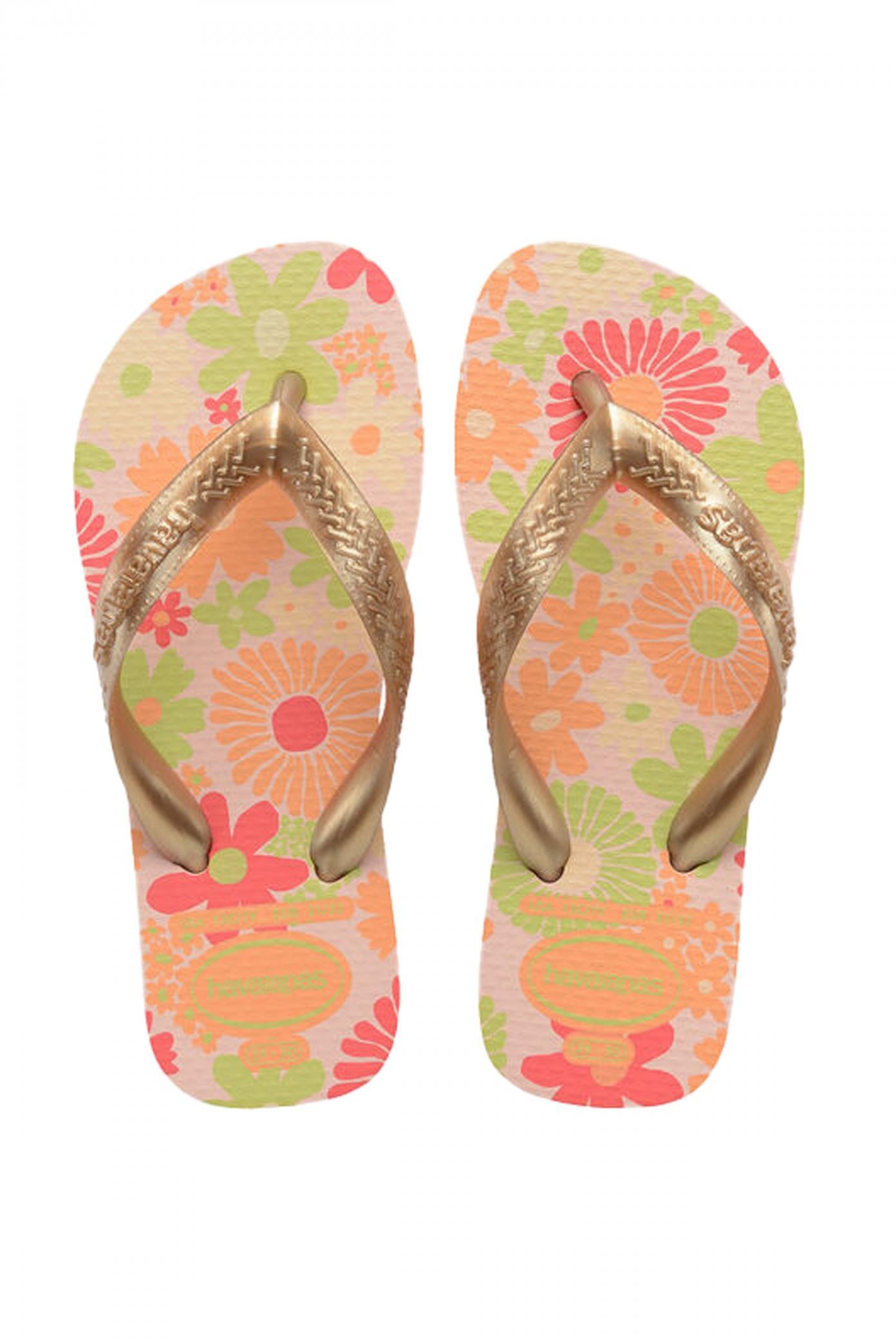 Chanclas Niña Havaianas Kids Flores Oro 5/5
