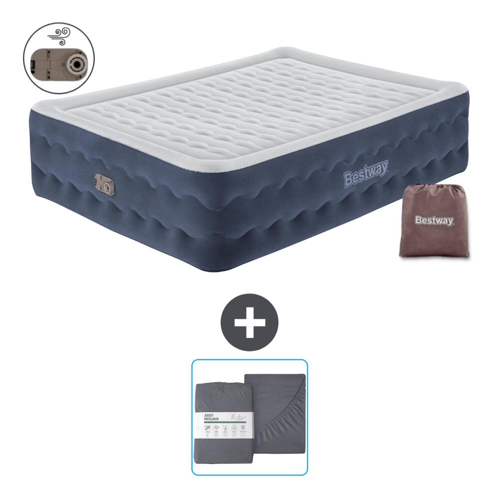 BESTWAY Luchtbed Bestway - 2P - 203x152x51 cm + Accessoire CB23