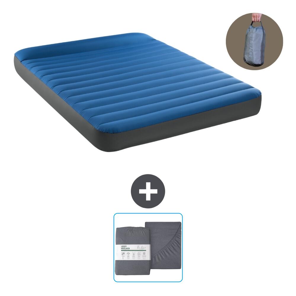 Intex - Matelas Gonflable Intex Truaire - 2p - 203x152x22 Cm + Accessoires Cb23 - Matelas Gonflable - Bleu - No Size - Decathlon