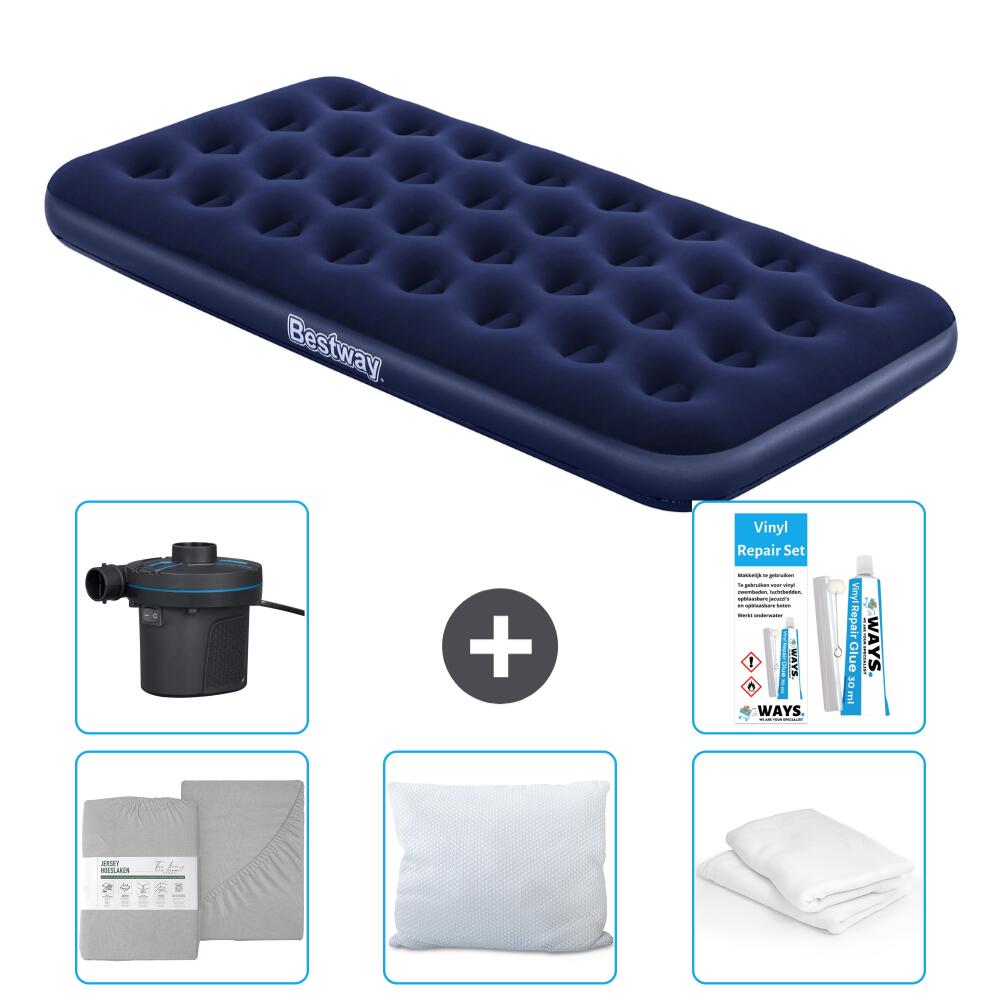 Bestway - Matelas Gonflable Bestway - 1p - 188x99x22 Cm + Accessoires Cb29 - Matelas Gonflable - Bleu - No Size - Decathlon