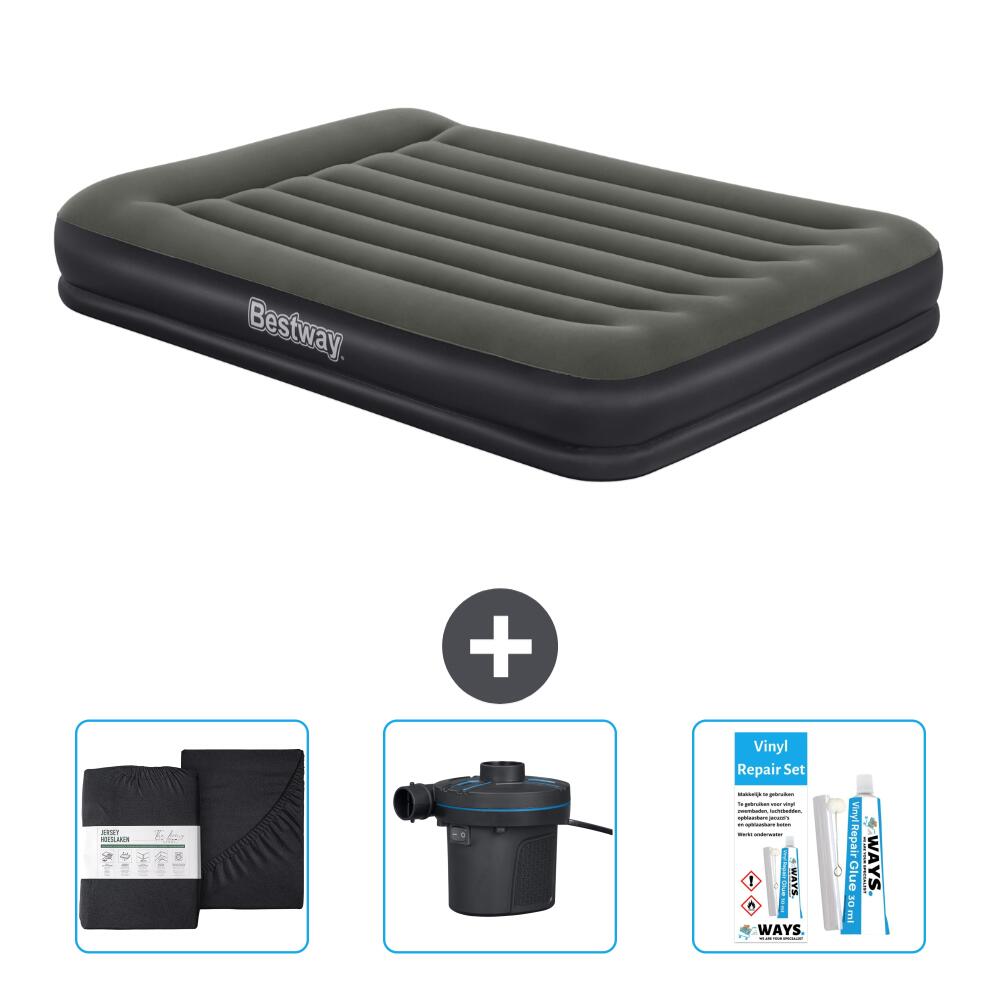 Bestway - Matelas Gonflable Bestway - 2p - 203x152x36 Cm + Accessoires Cb8 - Matelas Gonflable - Noir - No Size - Decathlon