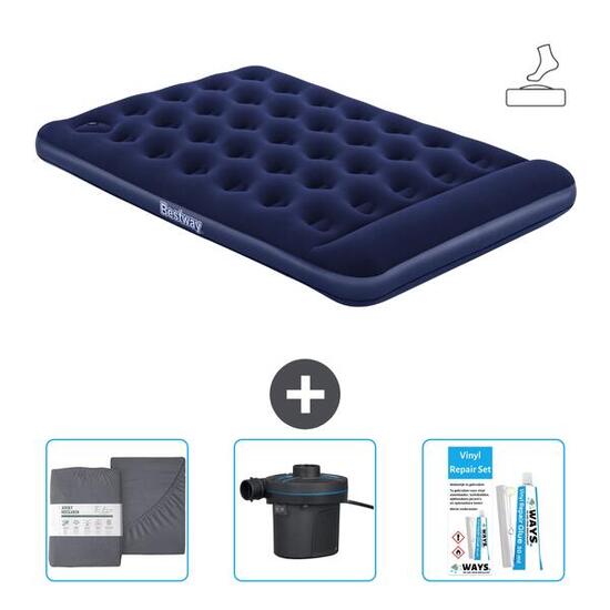 Matelas gonflable Bestway - 2P - 191x137x28 cm + Accessoires CB12